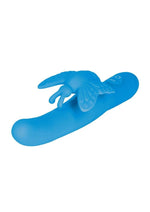 Fluttering Butterfly Silicone Rabbit Vibrator - Blue