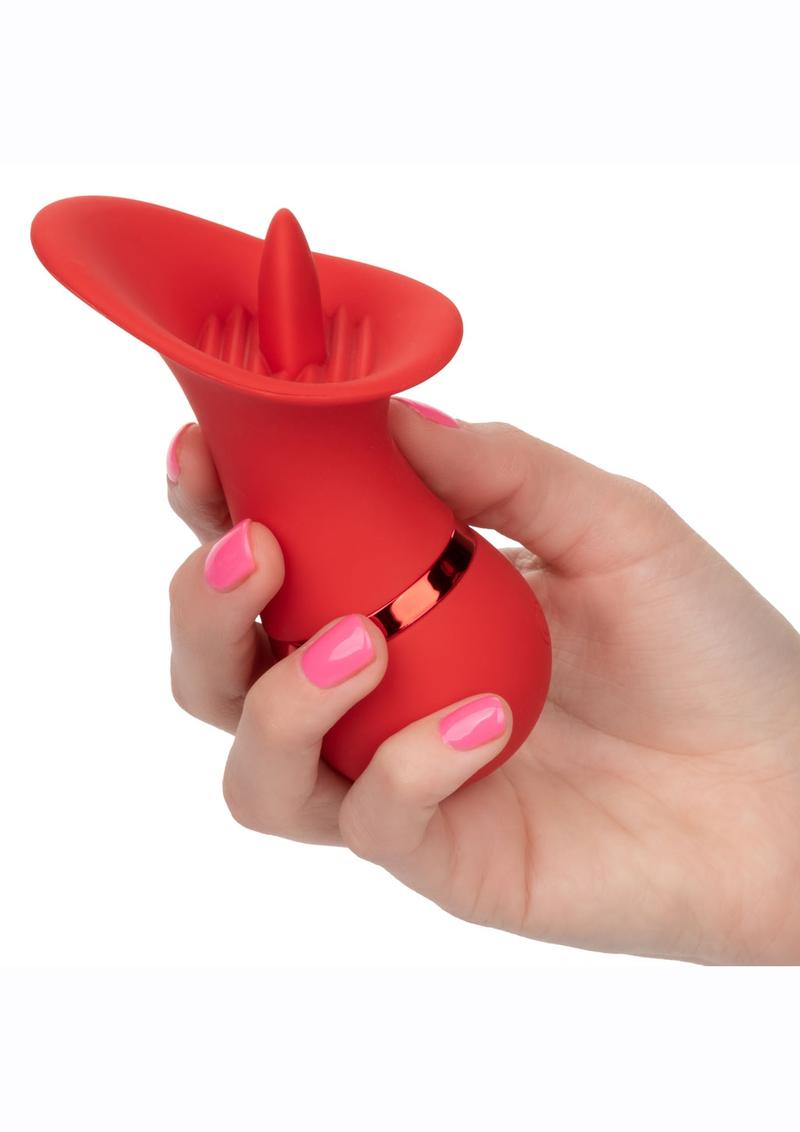 French Kiss Seducer Rechargeable Silicone Clitoral Stimulator - Red