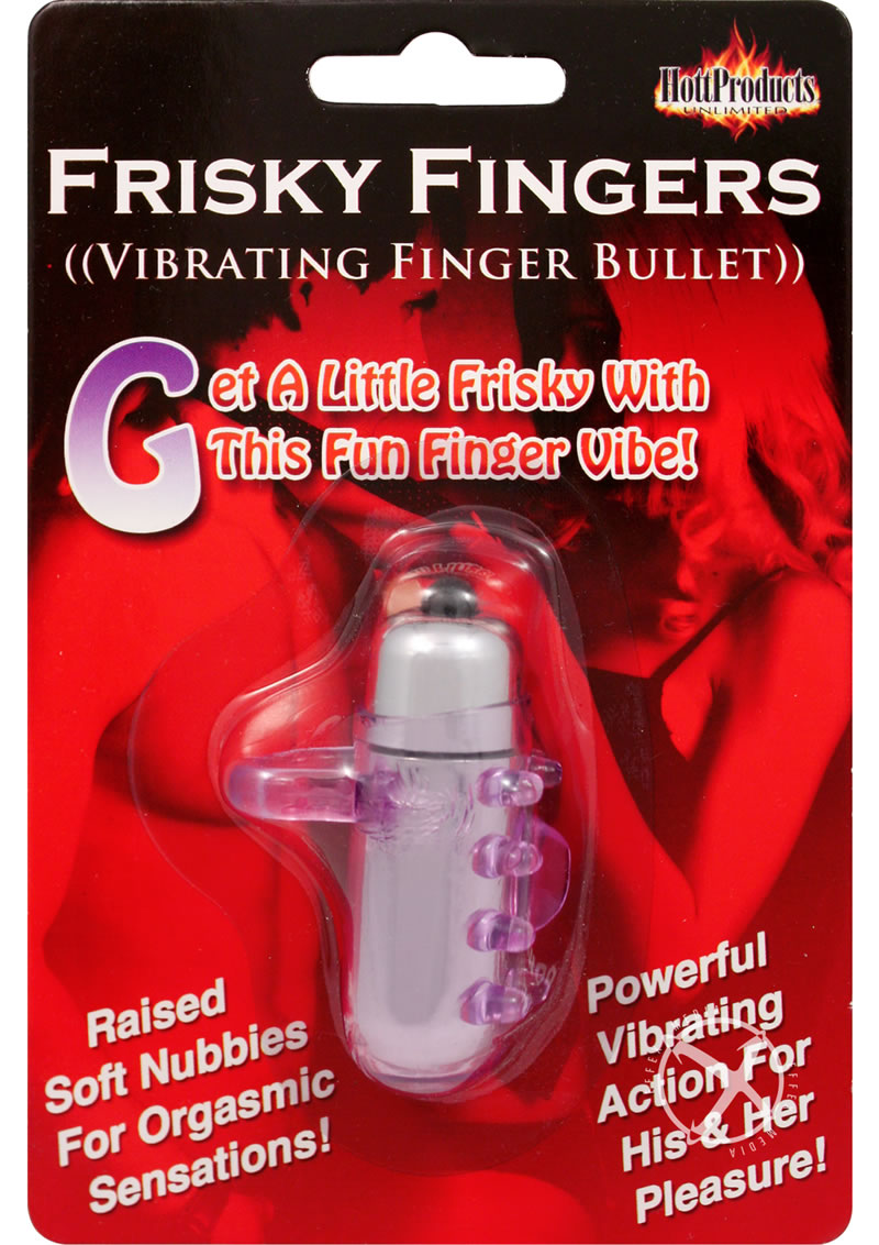 Frisky Fingers Silicone Finger Sleeve with Vibrating Bullet - Purple