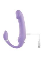 Gender X Orgasmic Orchid Rechargeable Silicone Vibrator with Clitoral Stimulator - Purple