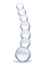 Glas Curved Beaded Glass Dildo - Clear - 5in