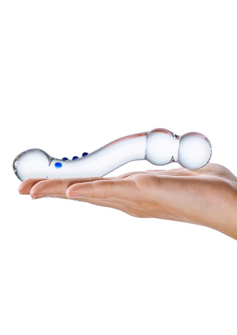 Glas Curved G-Spot Glass Textured Dildo