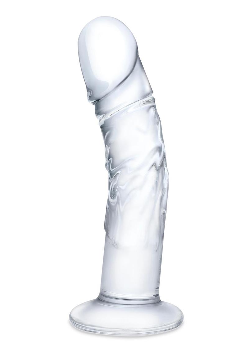 Glas Curved Realistic Glass Dildo with Veins