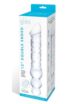 Glas Double Ended Glas Dildo with Anal Beads