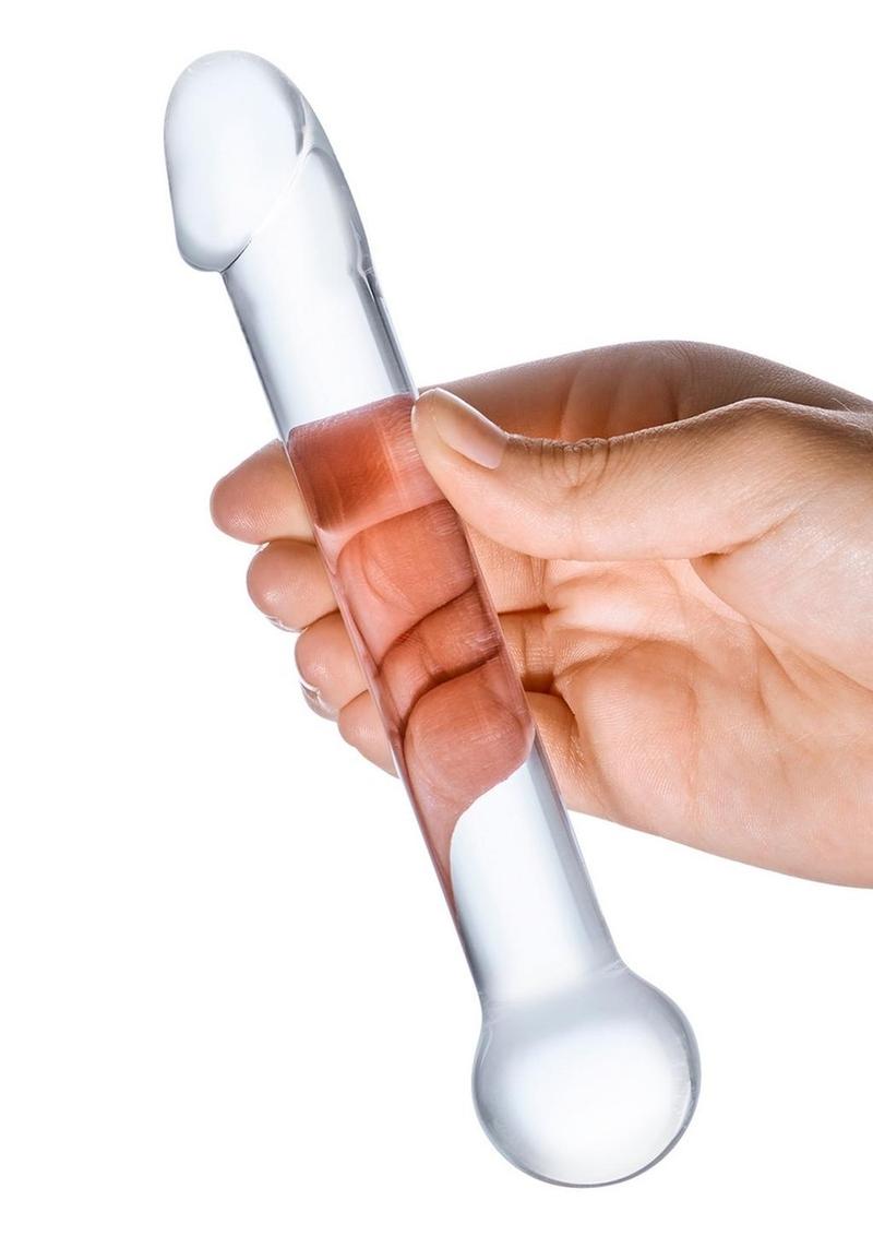 Glas Realistic Head Glass Dildo - Clear - 7in