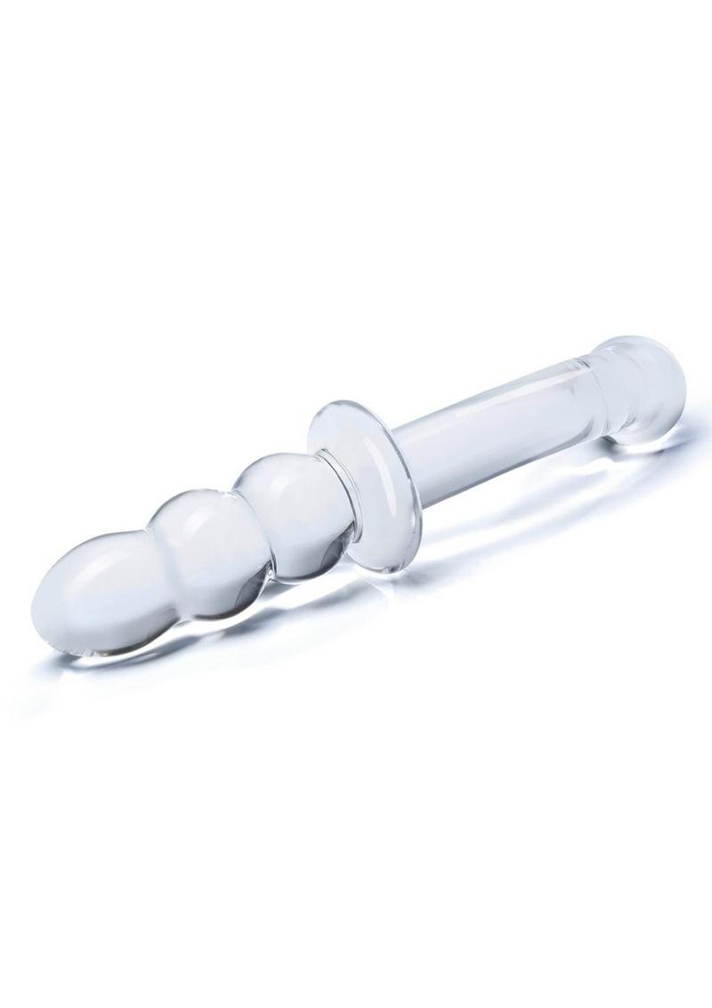 Glas Ribbed G-Spot Glass Dildo - Clear - 8in