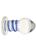 Glas Swirly Dildo and Buttplug - Blue/Clear - 2 Piece/Set