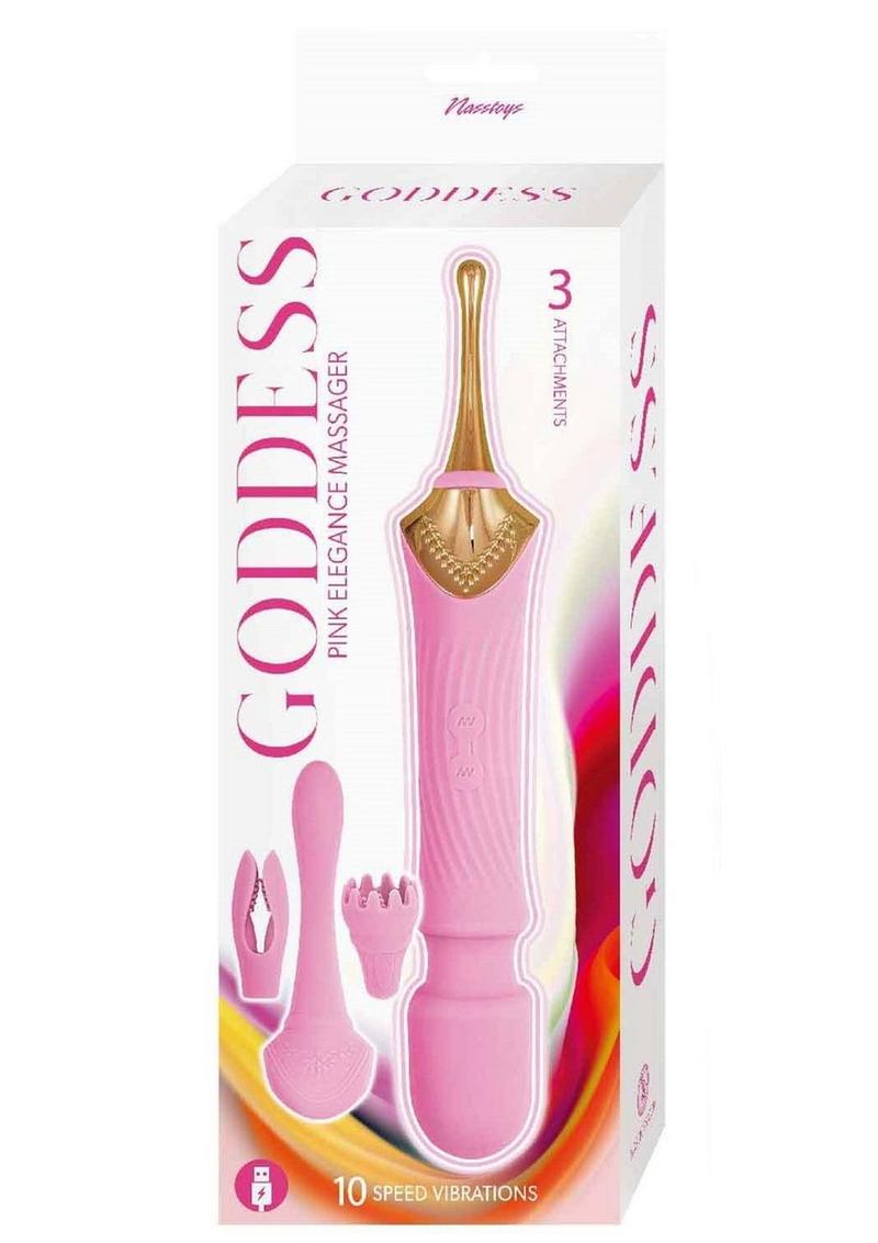 Goddess Pink Elegance Rechargeable Silicone Duel End Massager