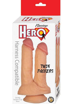 Hero Twin Fuckers Double Dildo with Suction Cup