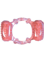 Humm Dinger Double Dinger Dual Vibrating Cock Ring - Magenta/Pink