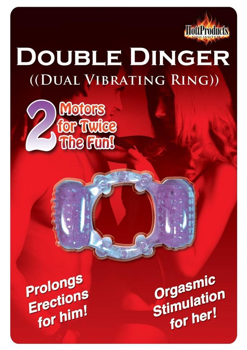 Humm Dinger Double Dinger Dual Vibrating Cockring - Purple