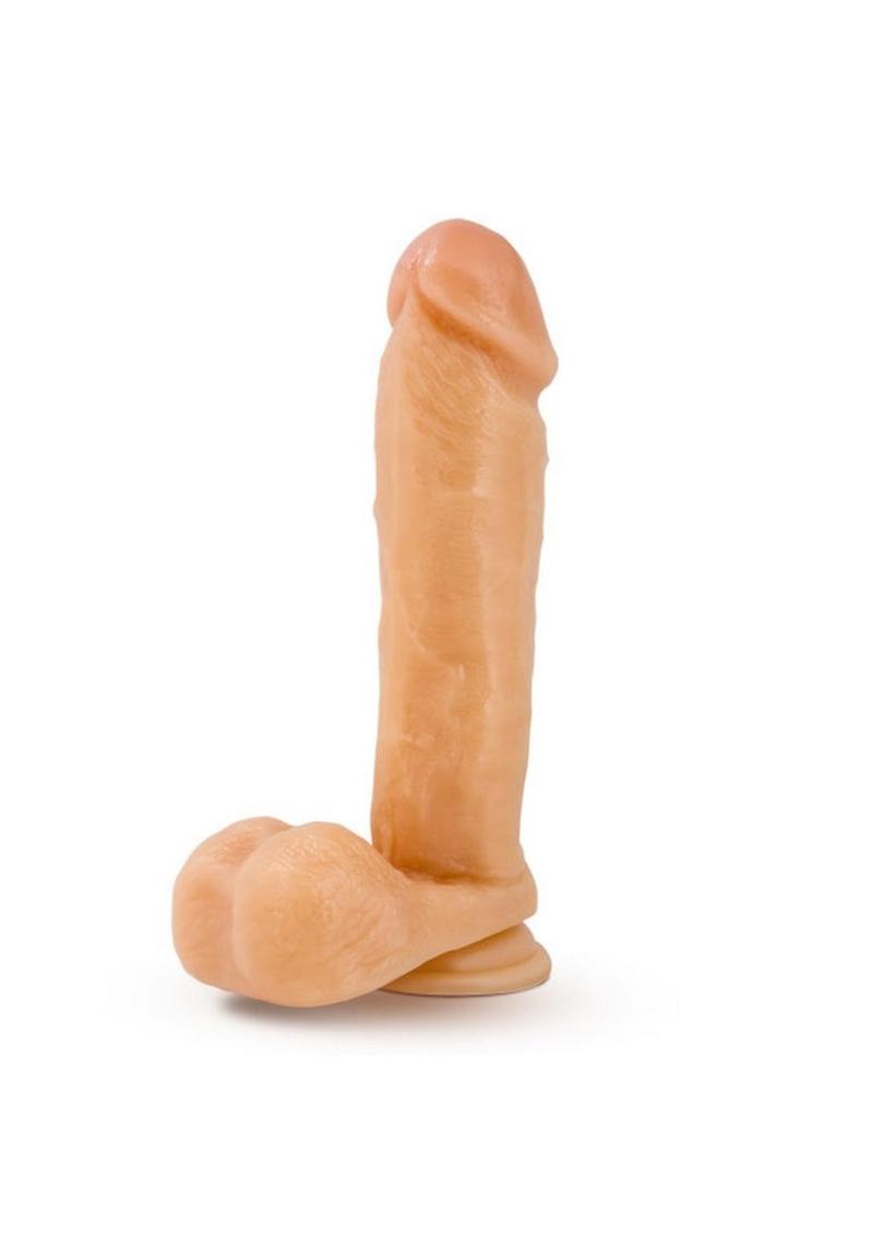 Hung Rider Mitch Dildo with Balls - Flesh/Vanilla - 8in