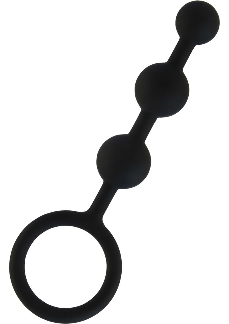 Hustler Silicone Anal Beads 3 Balls - Black - 5.5in