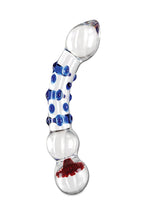 Icicles No. 18 Textured Glass Dildo - Blue/Clear - 7.5in