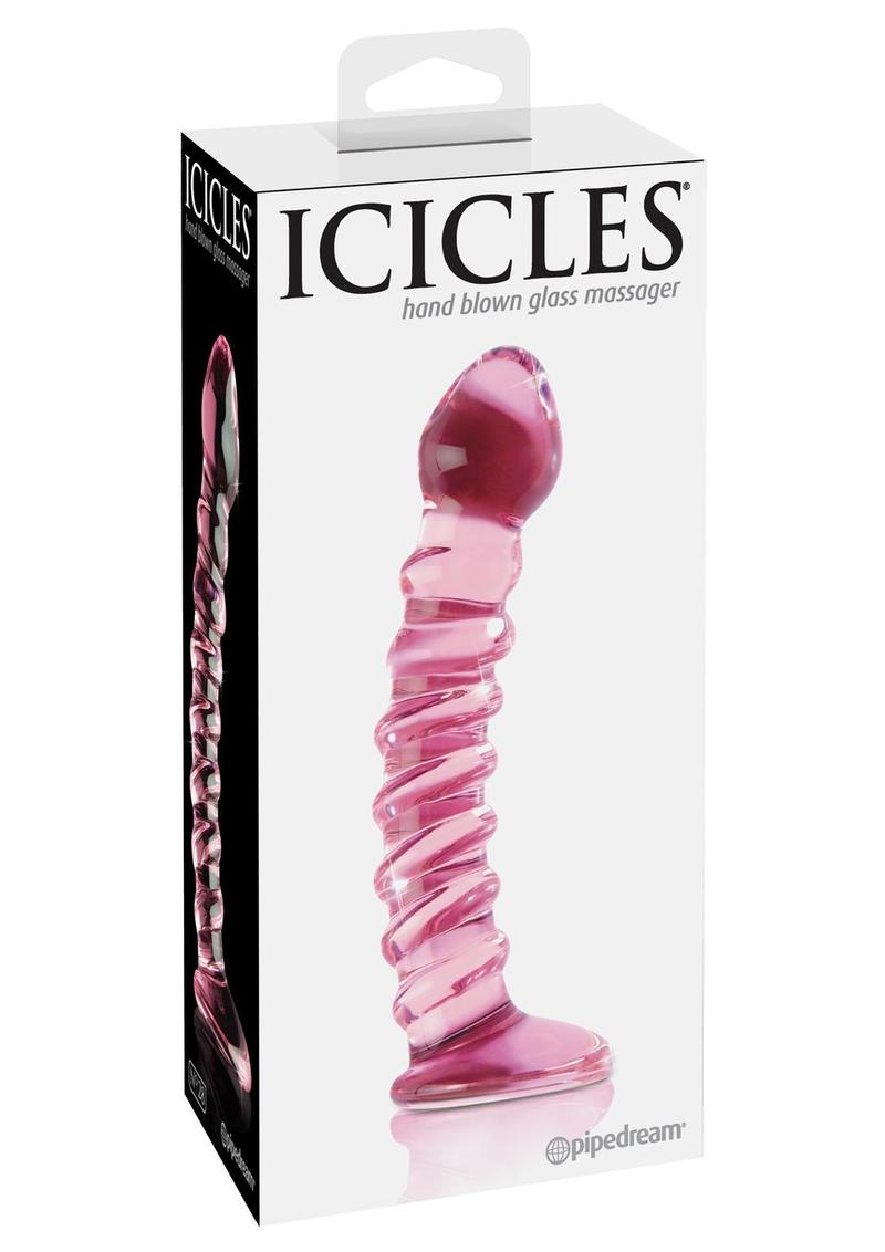 Icicles No 28 Textured Glass G-Spot Dildo