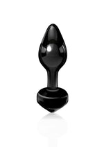 Icicles No 44 Glass Anal Plug - Black