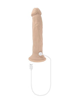 In Thrust We Trust Rechargeable Silicone Dildo with Remote - Vanilla