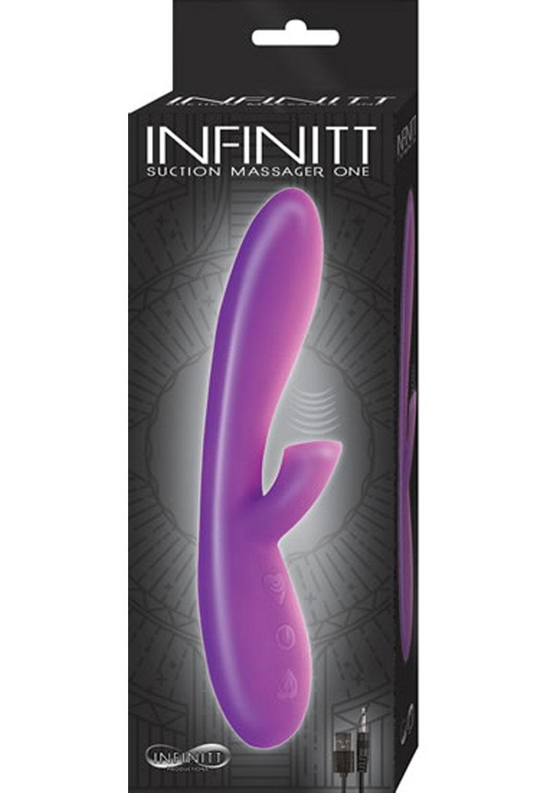 Infinitt Suction Massager One Rechargeable Silicone Vibrator - Purple