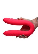 Inmi 7x Double Down Rechargeable Silicone Double Dildo with Remote Control - Pink