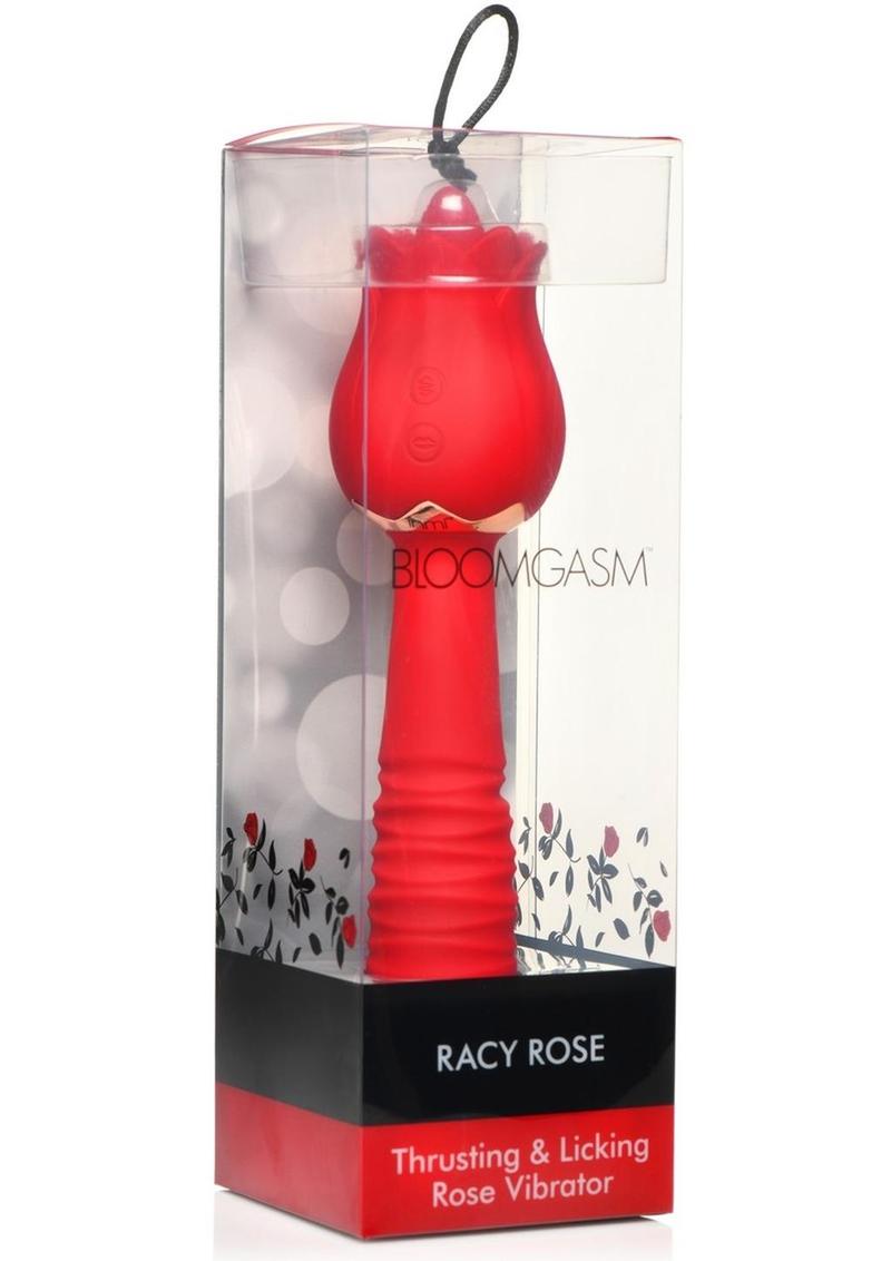 Inmi Bloomgasm Racy Rose Thrusting and Licking Rose Rechargeable Silicone Vibrator