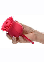 Inmi Bloomgasm Sucking and Vibrating Rose Silicone Rechargeable Clit Stimulator - Red