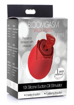 Inmi Bloomgasm Wild Rose 10x Silicone Rechargeable Clit Stimulator with Suction - Red