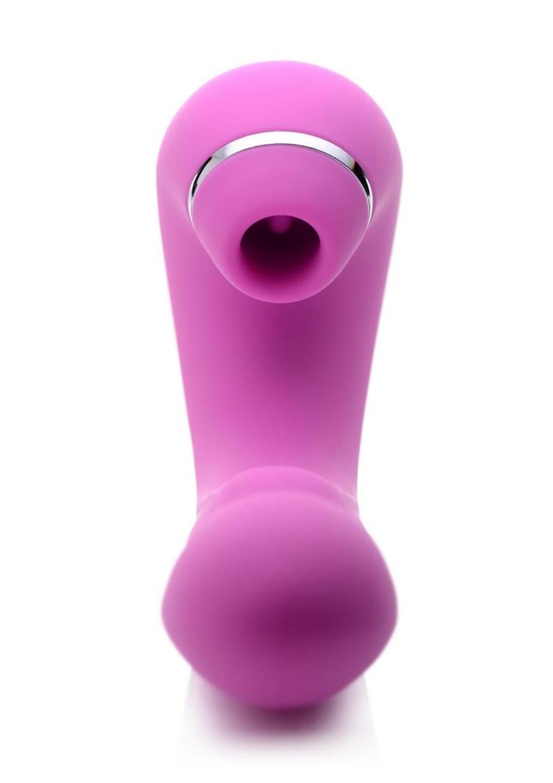 Inmi Shegasm 5 Star Tapping Silicone Rechargeable G-Spot Vibrator with Suction - Pink