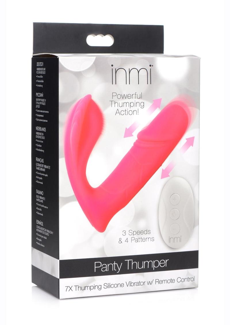 Inmi Shegasm Panty Thumper Rechargeable Silicone Panty Vibe with Remote Control - Pink