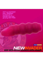 Invader Rippled Open-Ended Silicone Cocksheath Extender - Frost/Pink