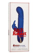 Jack Rabbit Signature Heated Silicone Thrusting G Rabbit Rechargeable Vibrator - Blue