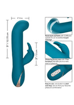 Jack Rabbit Signature Silicone Rocking G Rabbit Rechargeable Vibrator - Blue