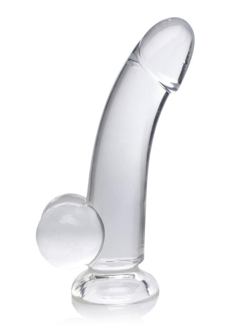 Jock C-Thru Dildo with Balls - Clear - 8in