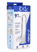 Jock C-Thru Slim Realistic Dong with Balls - Clear - 9 In