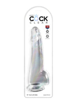 King Cock Clear Dildo with Balls - Clear - 10in