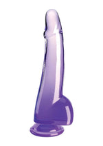 King Cock Clear Dildo with Balls - Clear/Purple - 10in