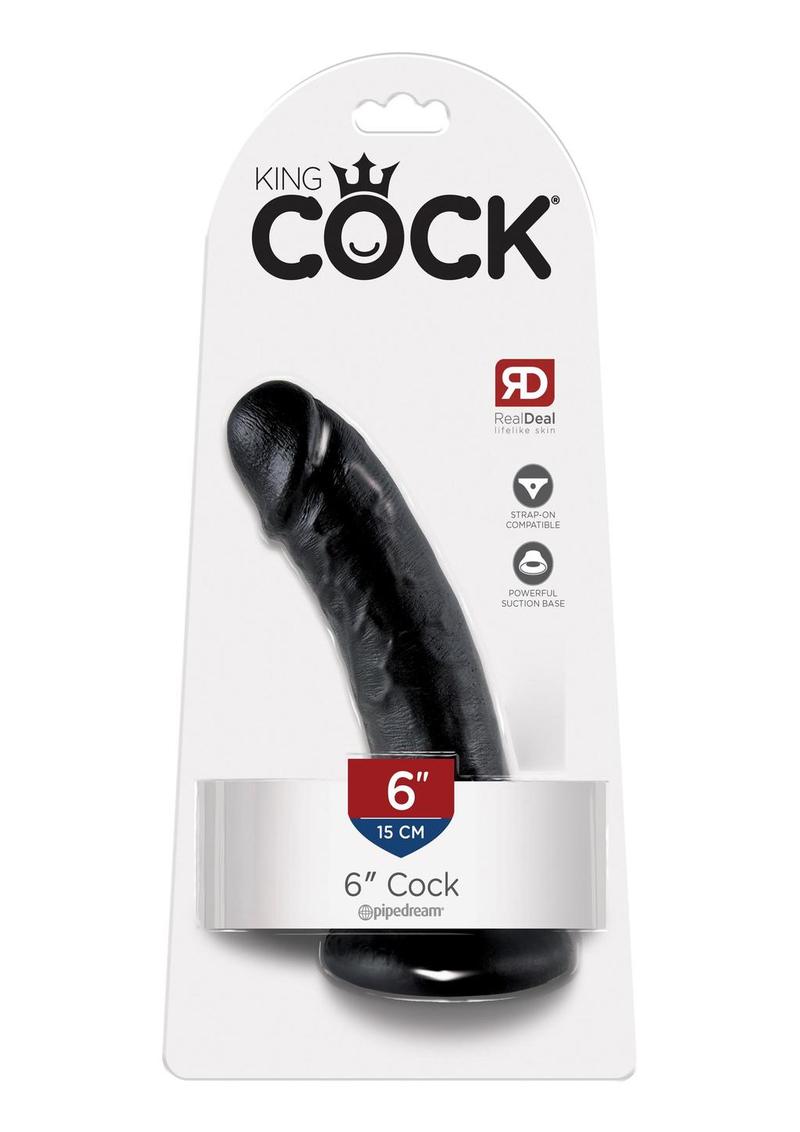 King Cock Dildo - Black - 6in