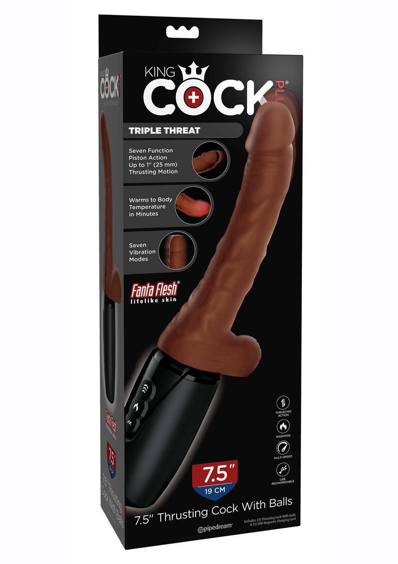 King Cock Plus Rechargeable Thrusting Dildo with Balls