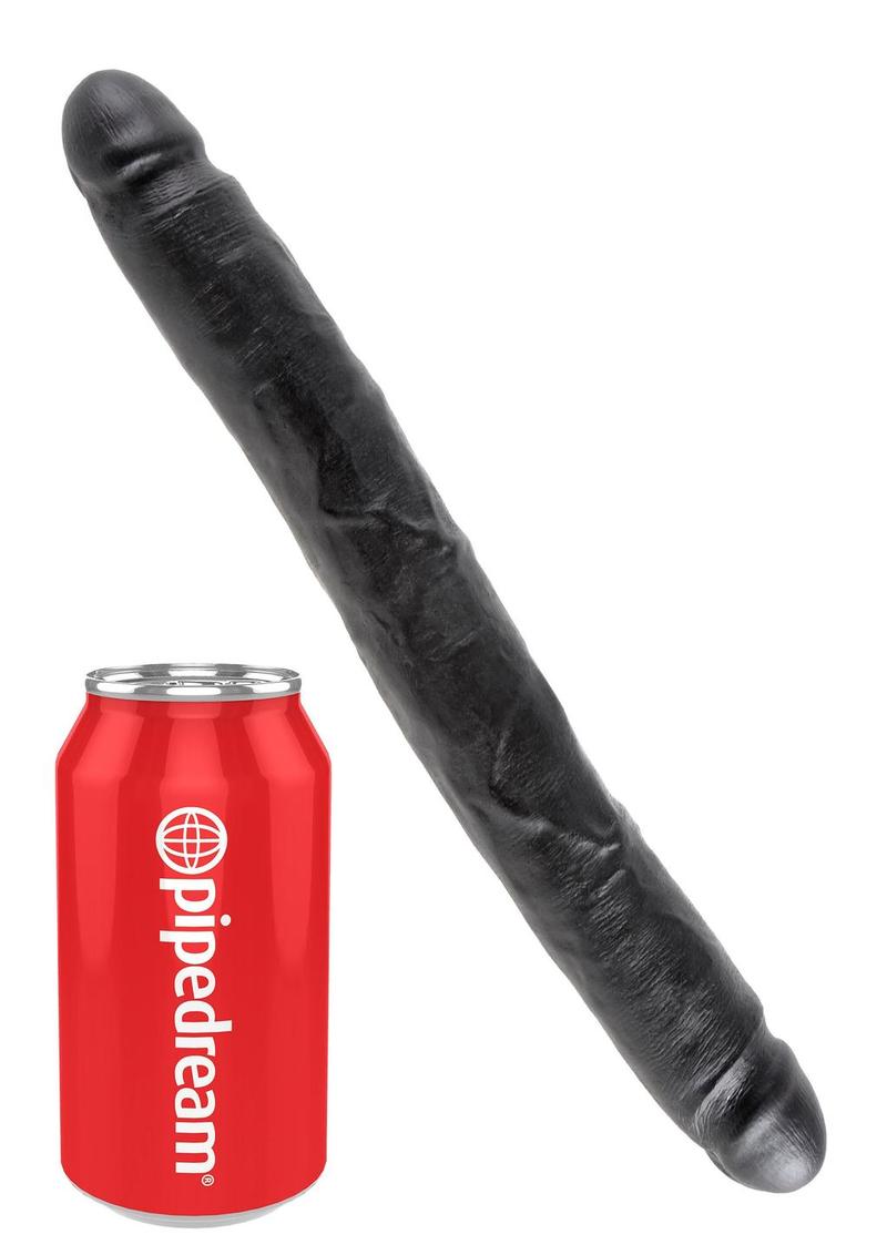 King Cock Slim Double Dildo - Black - 12in