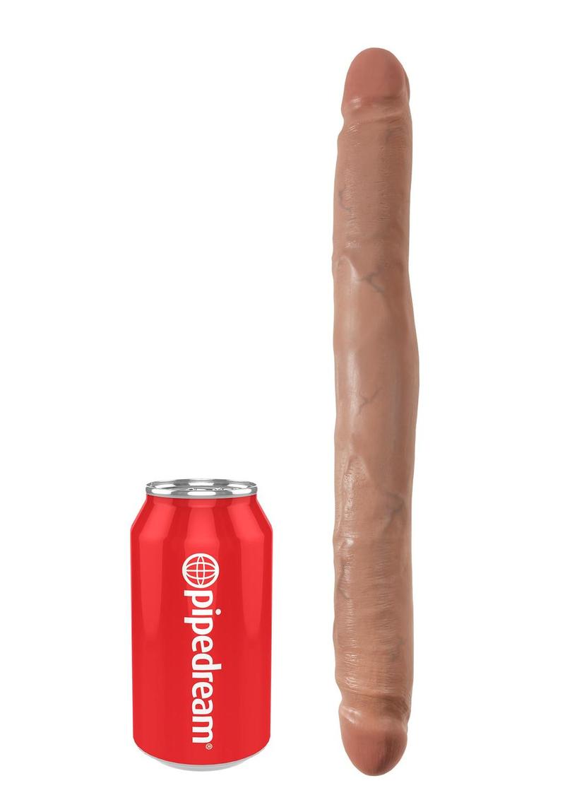 King Cock Slim Double Dildo - Caramel/Tan - 12in