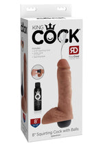 King Cock Squirting Dildo with Balls - Caramel/Tan - 8in