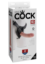 King Cock Strap-On Harness with Dildo - Vanilla - 8in