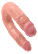 King Cock U-Shaped Medium Double Trouble Dildo - Flesh/Vanilla - Medium