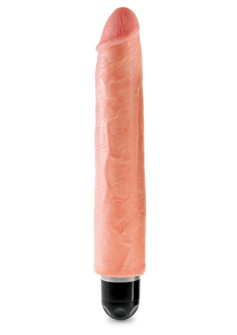 King Cock Vibrating Stiffy Dildo - Vanilla - 10in