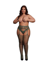 Le Desir Fishnet and Lace Garterbelt Stocking