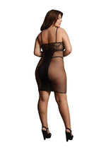 Le Desir Knee-Length Lace and Fishnet Dress