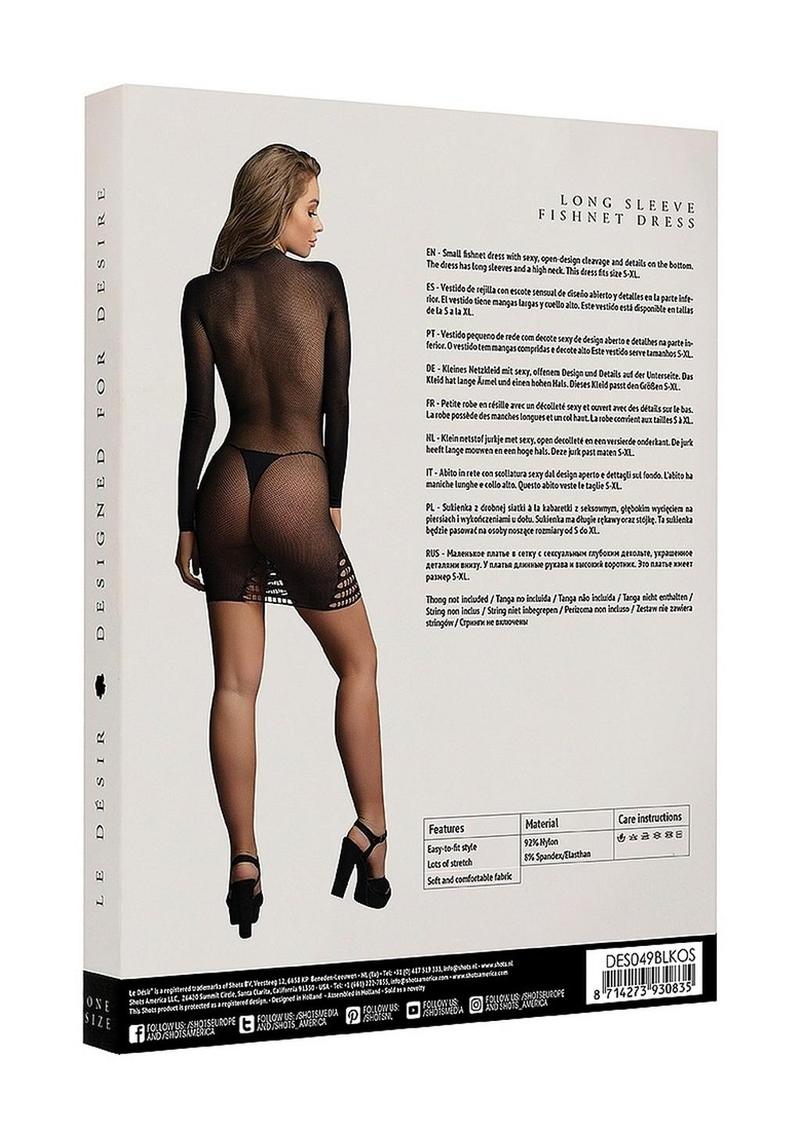 Le Desir Long Sleeve Fishnet Dress