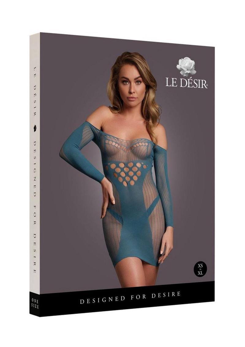 Le Desir Long Sleeved Net Mini Dress