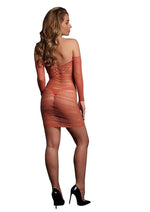 Le Desir Long Sleeved Net Mini Dress - One Size - Sunset Glow