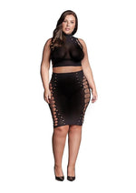 Le Desir Shade Kala Xxxvii Two Piece with Turtleneck, Crop Top and Skirt