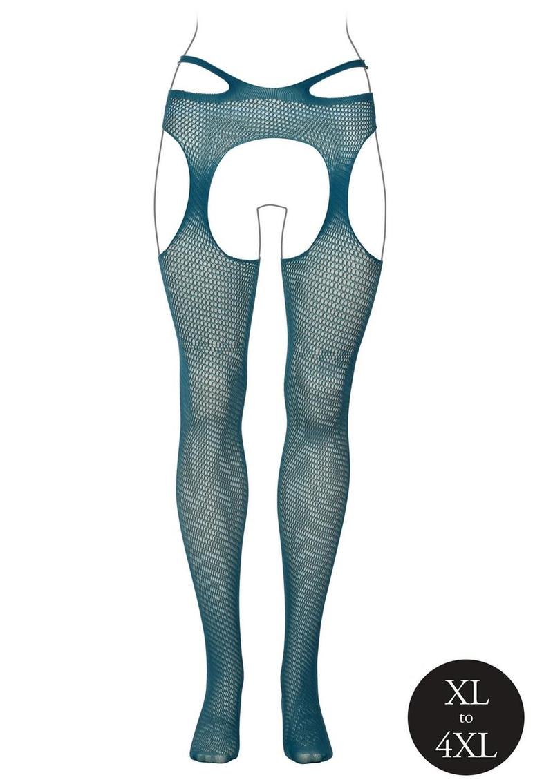 Le Desir Suspender Pantyhose with Strappy Waist - Blue - Queen